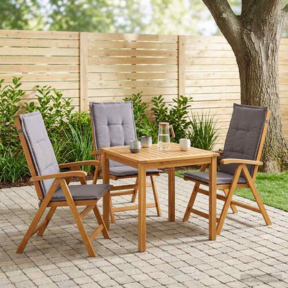Reclining Garden Chairs Natural Solid Acacia Wood 3 with anthracite cushion