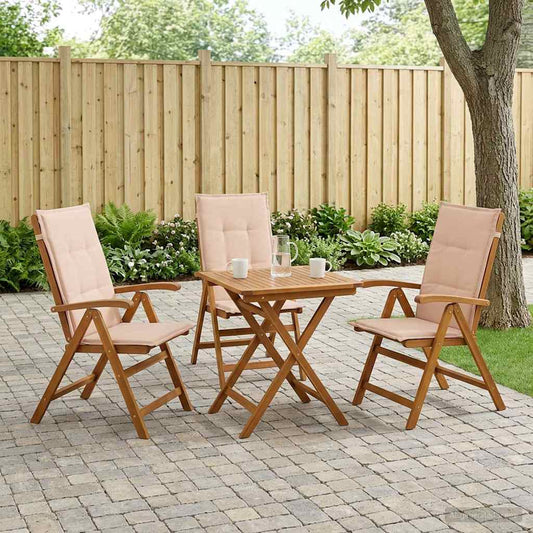 vidaXL Reclining Garden Chairs 3 pcs Natural Solid Acacia Wood 1