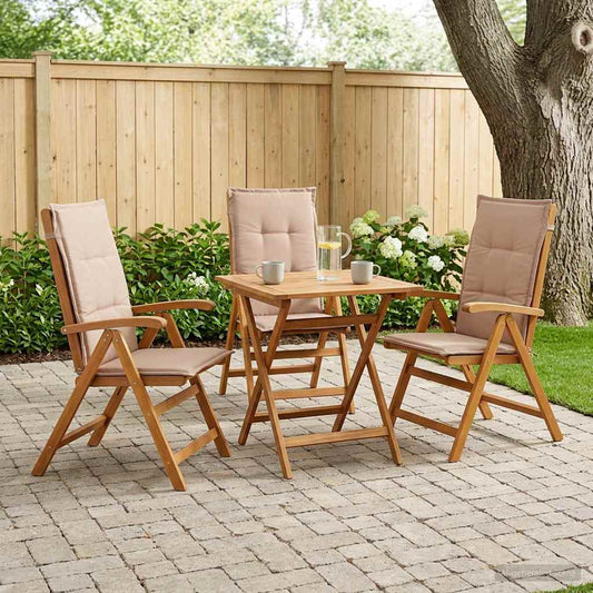 vidaXL Reclining Garden Chairs 3 pcs Natural Solid Acacia Wood 1