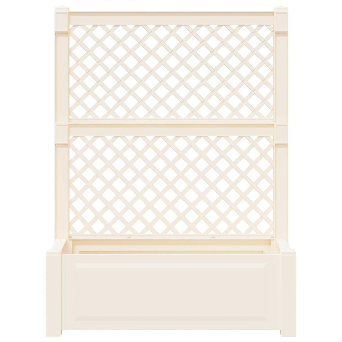 vidaXL Big Planter with Trellis 2 pcs PP White 5