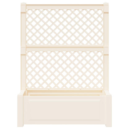 vidaXL Big Planter with Trellis 2 pcs PP White 5