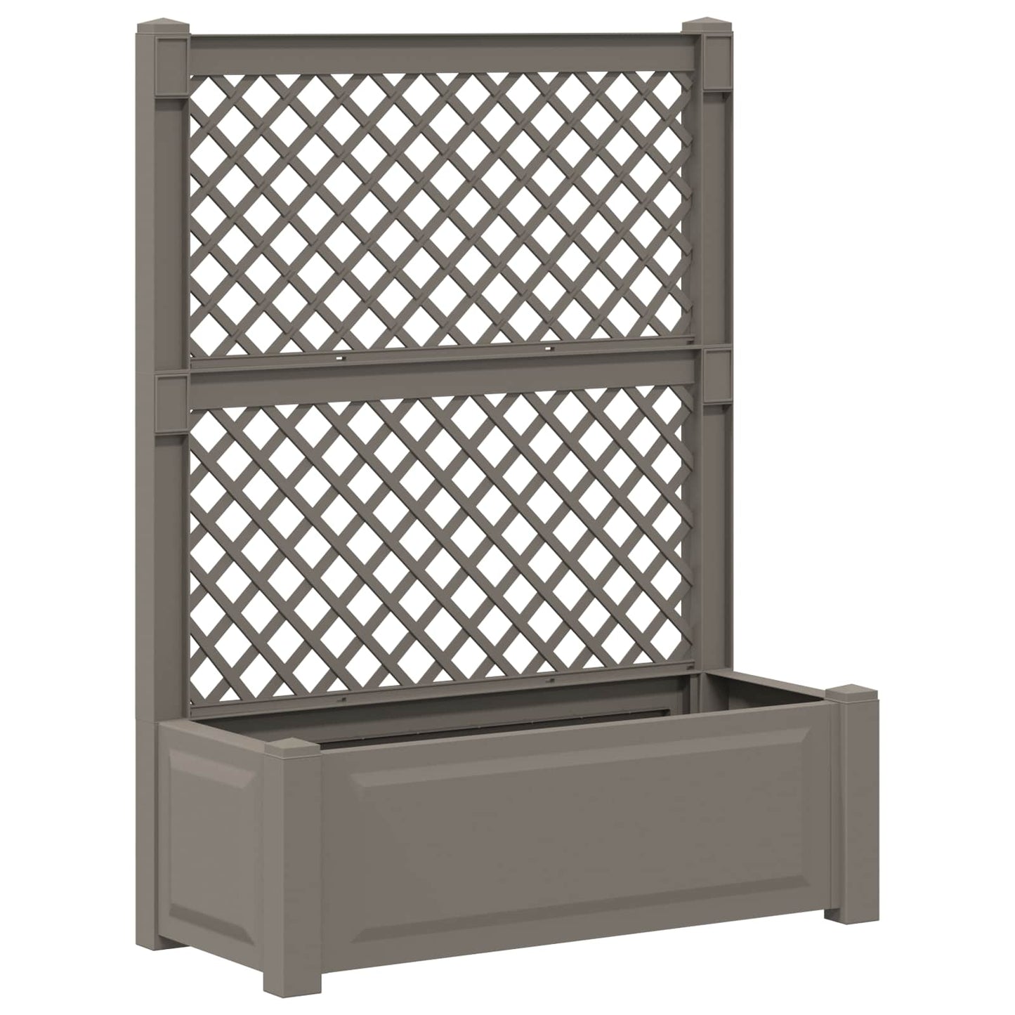 vidaXL Big Planter with Trellis 2 pcs PP Grey 3