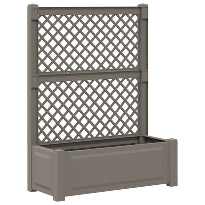 vidaXL Big Planter with Trellis 2 pcs PP Grey 3