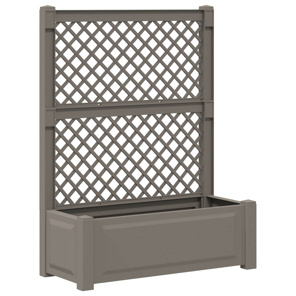 Big Planter with Trellis PP Grey