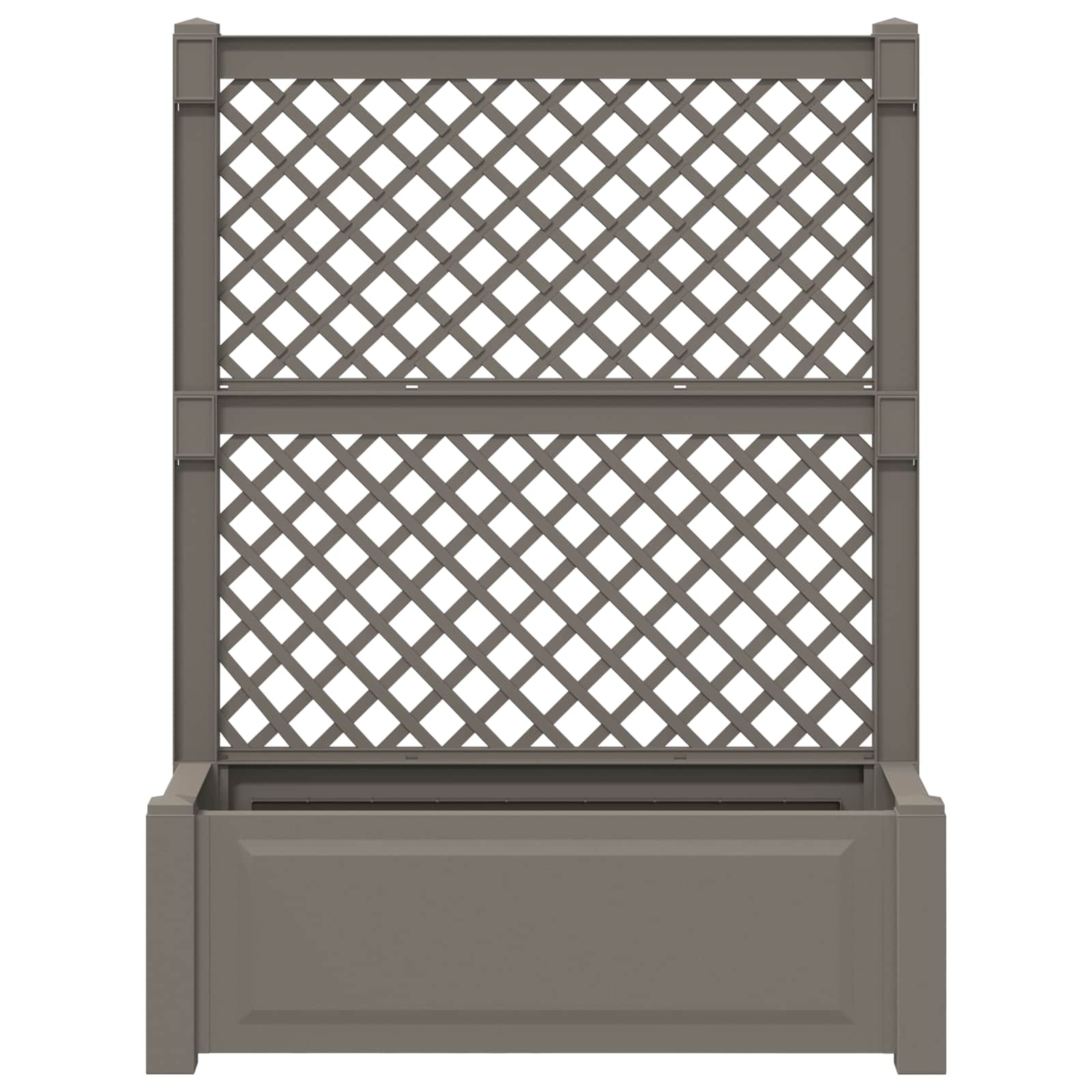 vidaXL Big Planter with Trellis 2 pcs PP Grey 5