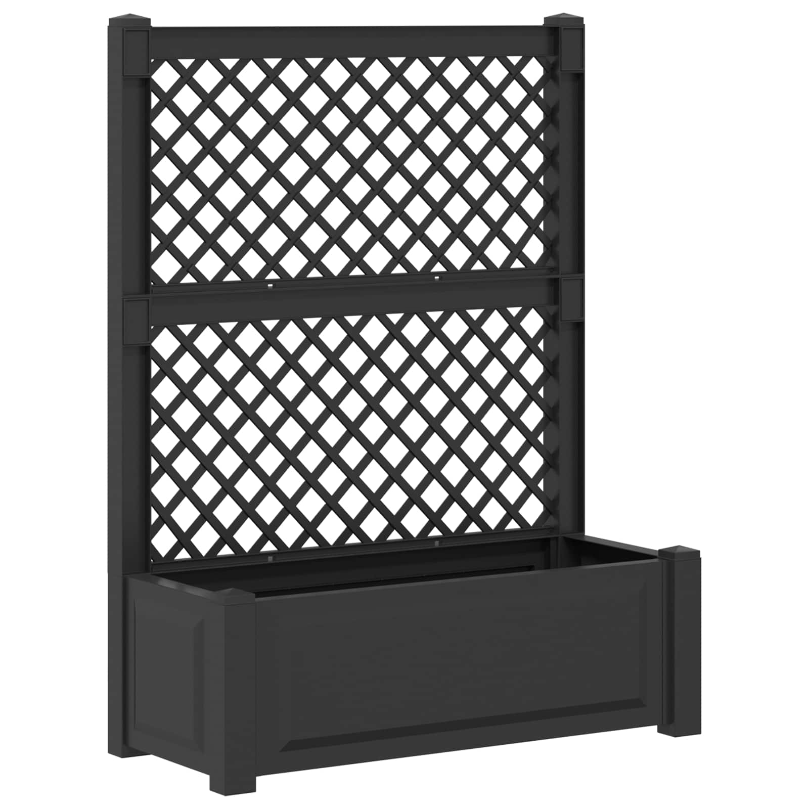 vidaXL Big Planter with Trellis 2 pcs PP Anthracite 4