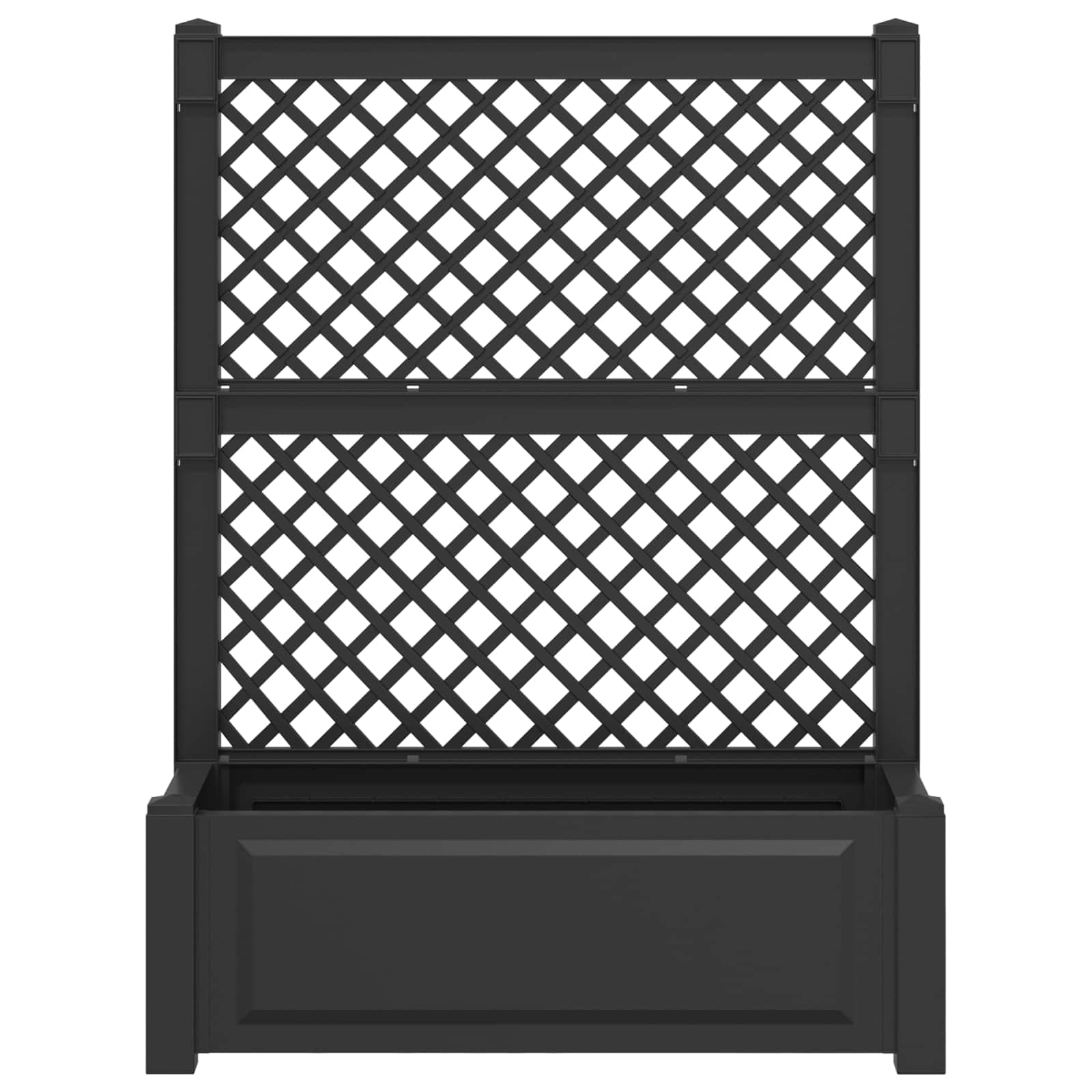 vidaXL Big Planter with Trellis 2 pcs PP Anthracite 6