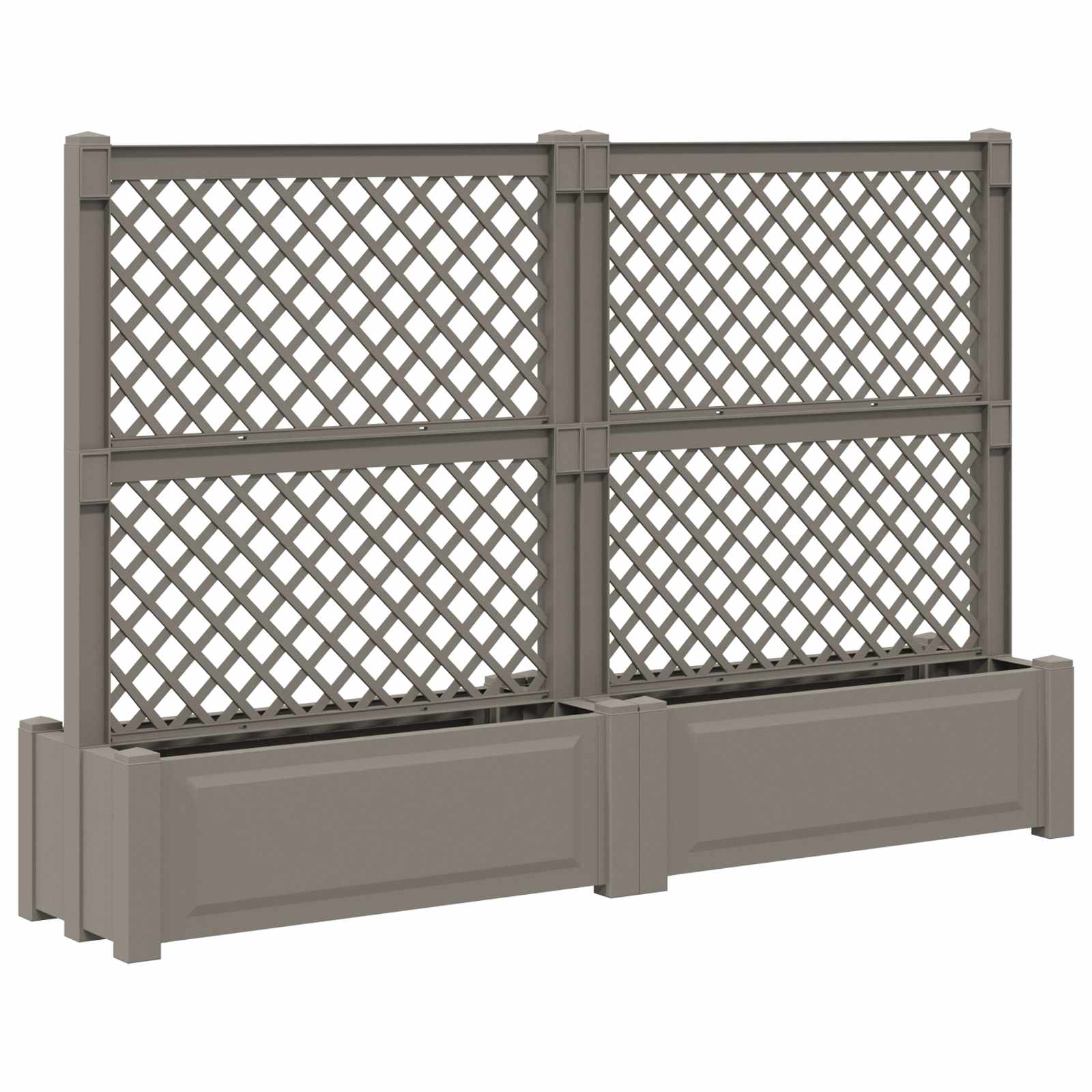 vidaXL Big Planter with Trellis 2 pcs PP Grey 2