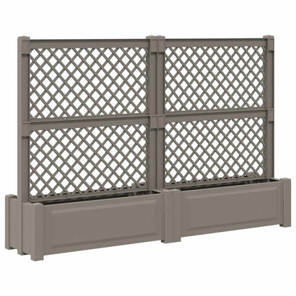 vidaXL Big Planter with Trellis 2 pcs PP Grey 2