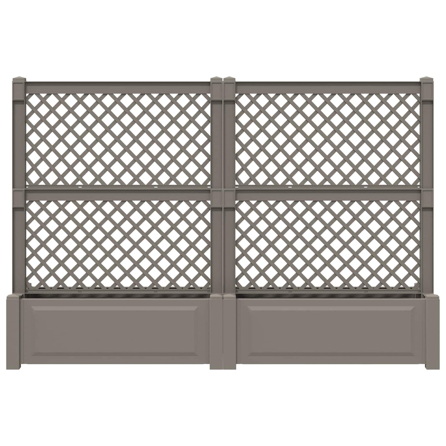 vidaXL Big Planter with Trellis 2 pcs PP Grey 4