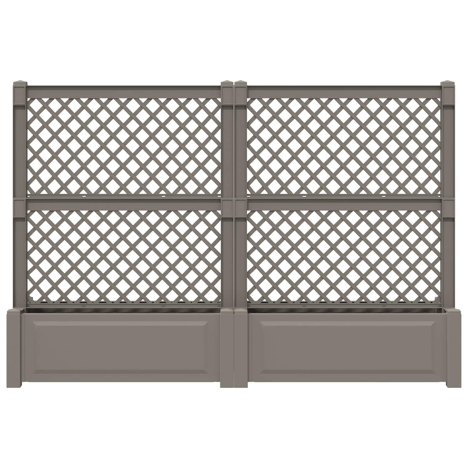 vidaXL Big Planter with Trellis 2 pcs PP Grey 4
