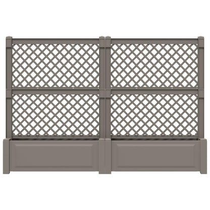 vidaXL Big Planter with Trellis 2 pcs PP Grey 4