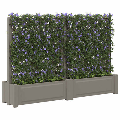 vidaXL Big Planter with Trellis 2 pcs PP Grey 3