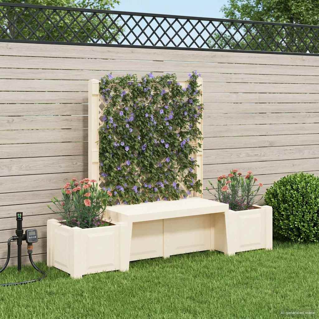 vidaXL Garden Bench Kopenhagen PP White 1