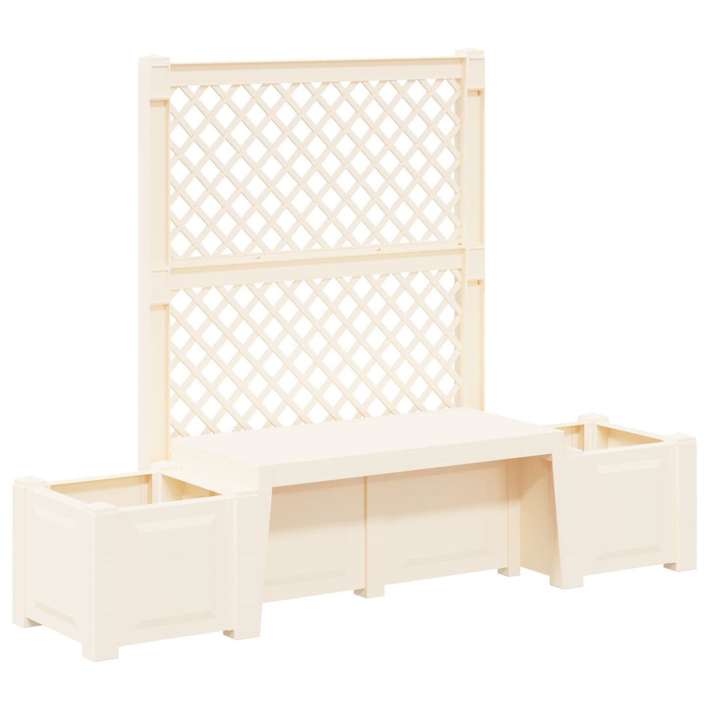 vidaXL Garden Bench Kopenhagen PP White 2
