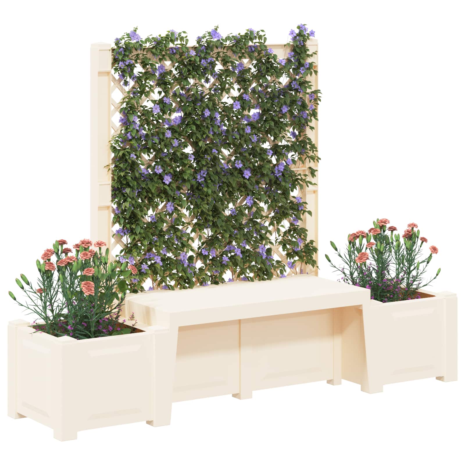 vidaXL Garden Bench Kopenhagen PP White 3
