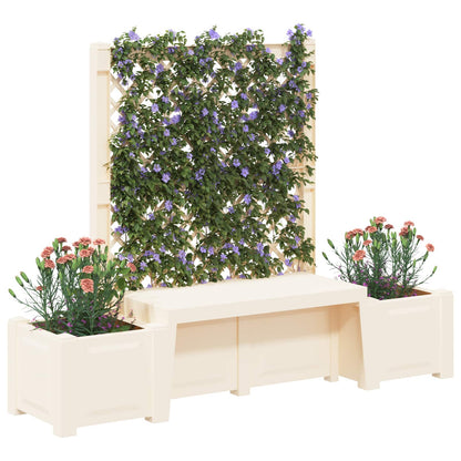 vidaXL Garden Bench Kopenhagen PP White 3