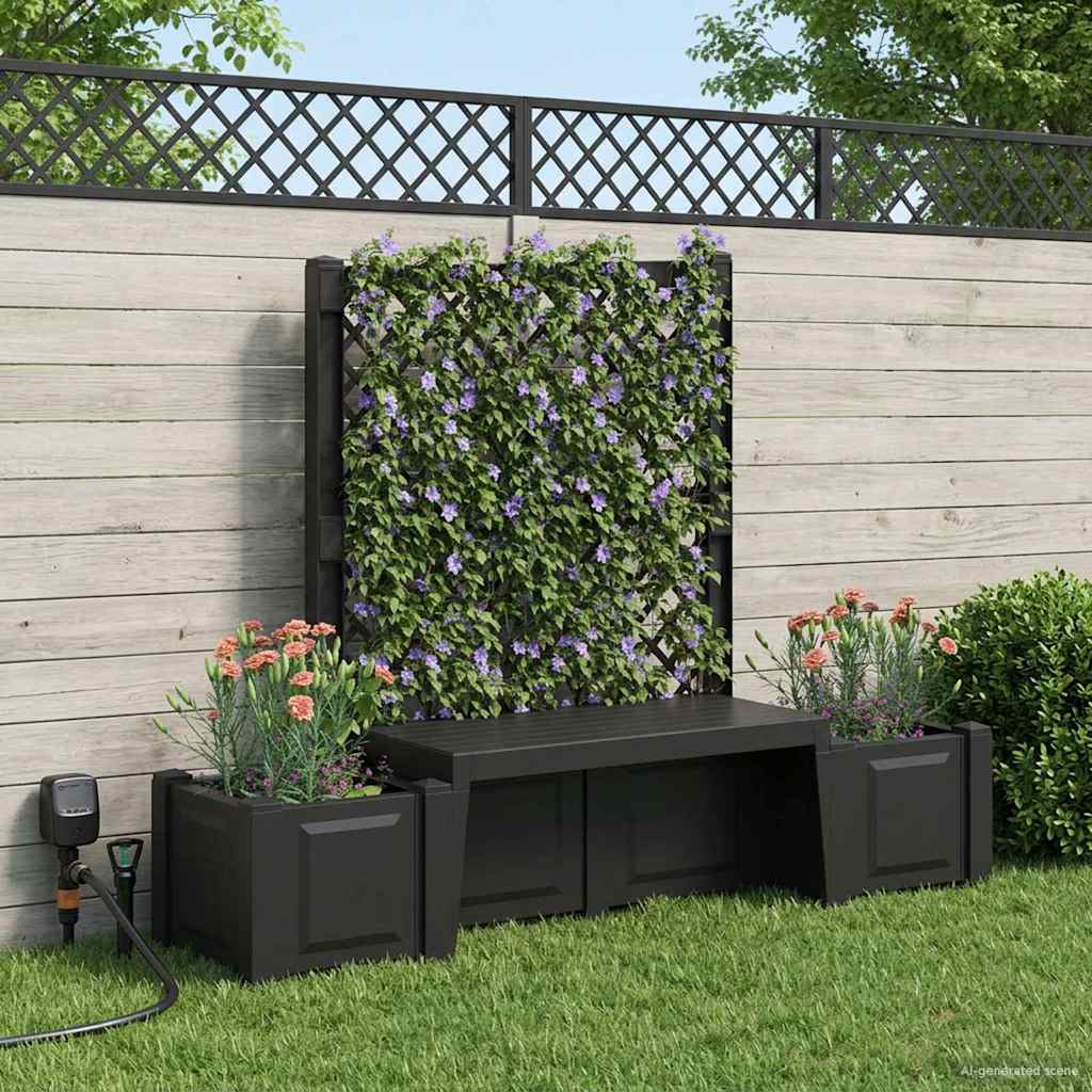 vidaXL Garden Bench Kopenhagen PP Anthracite 1