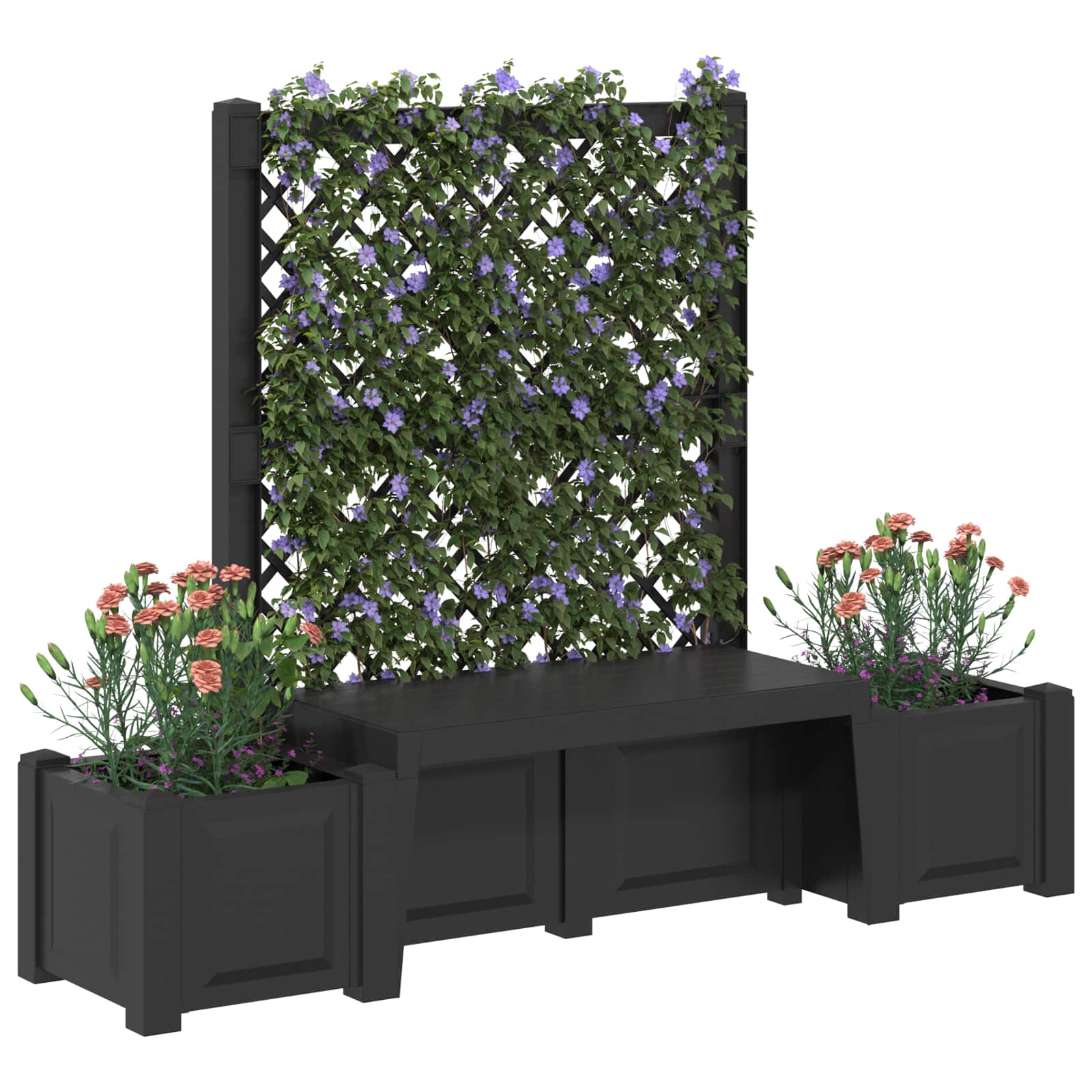 vidaXL Garden Bench Kopenhagen PP Anthracite 3