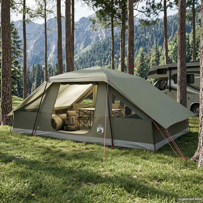 vidaXL Family Tent with Rainfly Water-resistant 10-Person Army Green 1