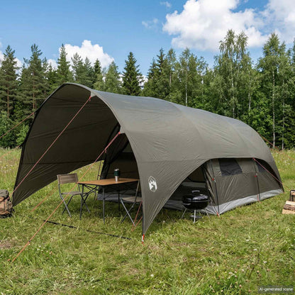 vidaXL Tunnel Tent with Rainfly Water-Resistant 10-Person Army Green 1