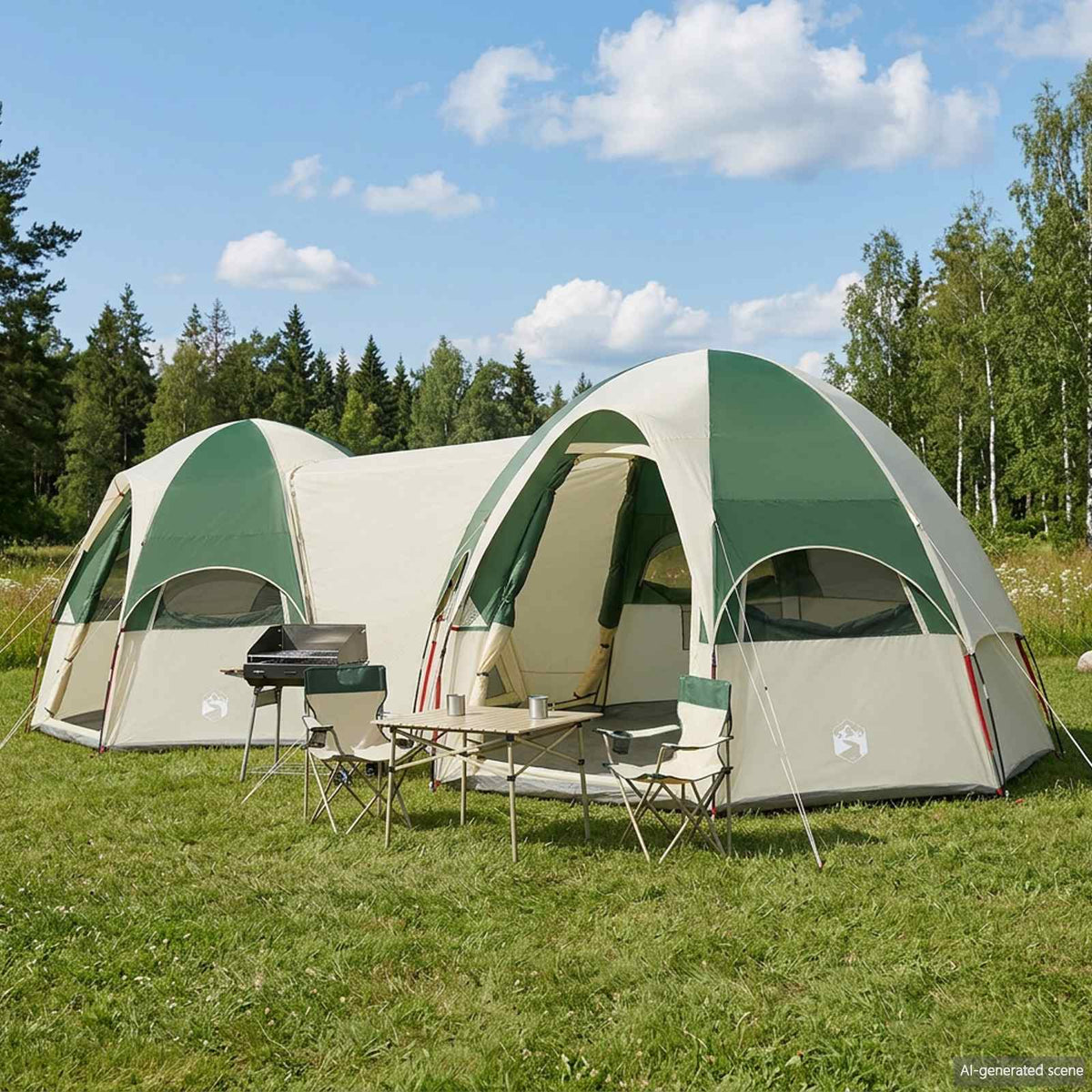vidaXL Family Tent with Rainfly Water-resistant 14-Person Green 1