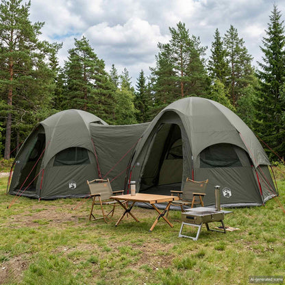 vidaXL Family Tent with Rainfly Water-resistant 14-Person Army Green 1