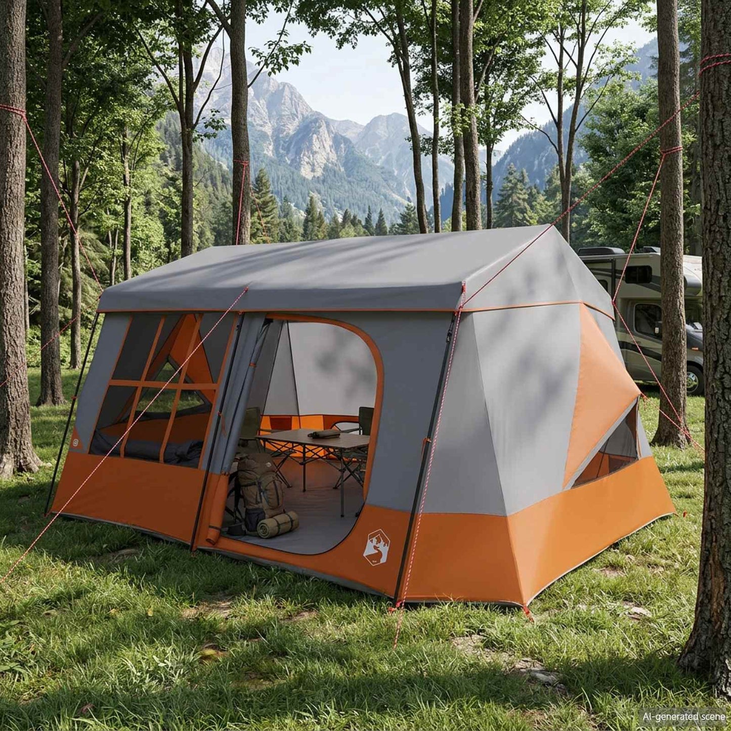 vidaXL Family Tent with Rainfly Water-resistant 9-Person 1
