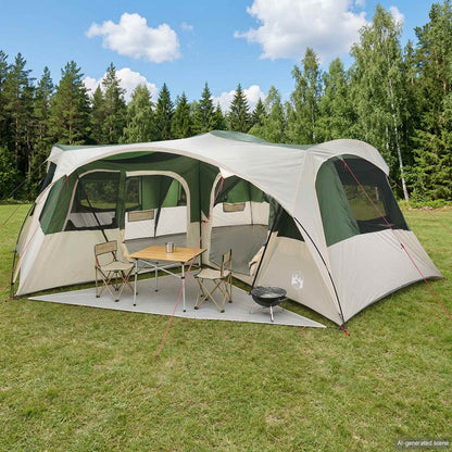 vidaXL Family Tent with Rainfly Water-resistant 6-Person Green 1