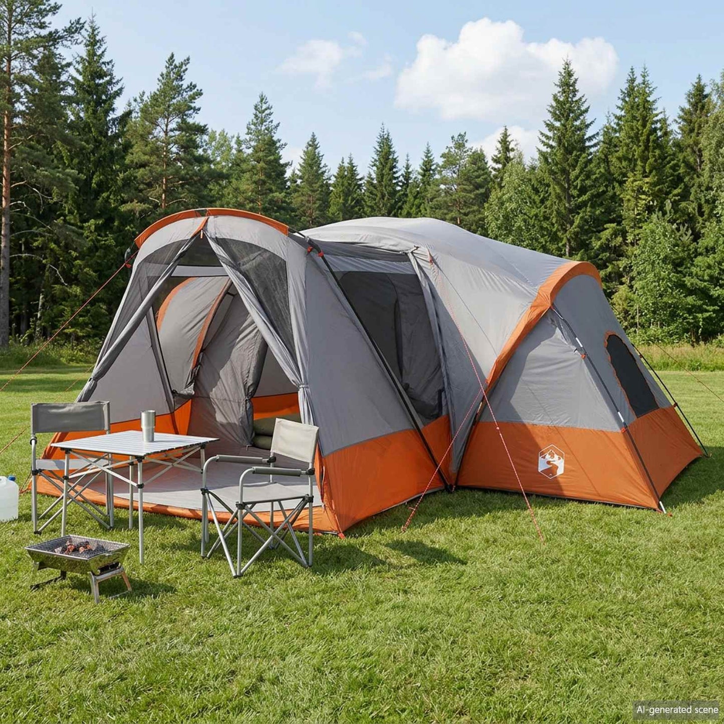 vidaXL Cabin Tent with Rainfly Water-Resistant 10-Person 1