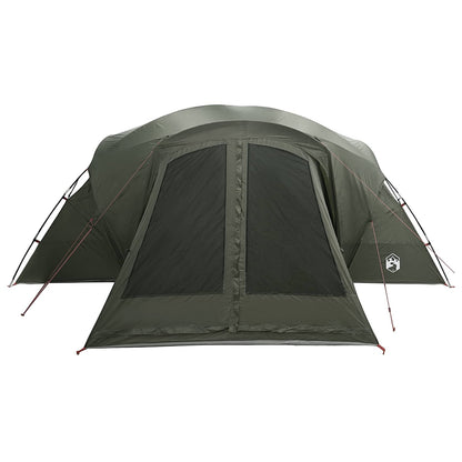 vidaXL Cabin Tent with Rainfly Water-Resistant 10-Person Army Green 5