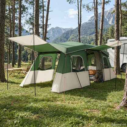 vidaXL Instant Tent with Rainfly Water-Resistant 3-Person Green 1