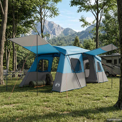 vidaXL Instant Tent with Rainfly Water-Resistant 3-Person Blue 1