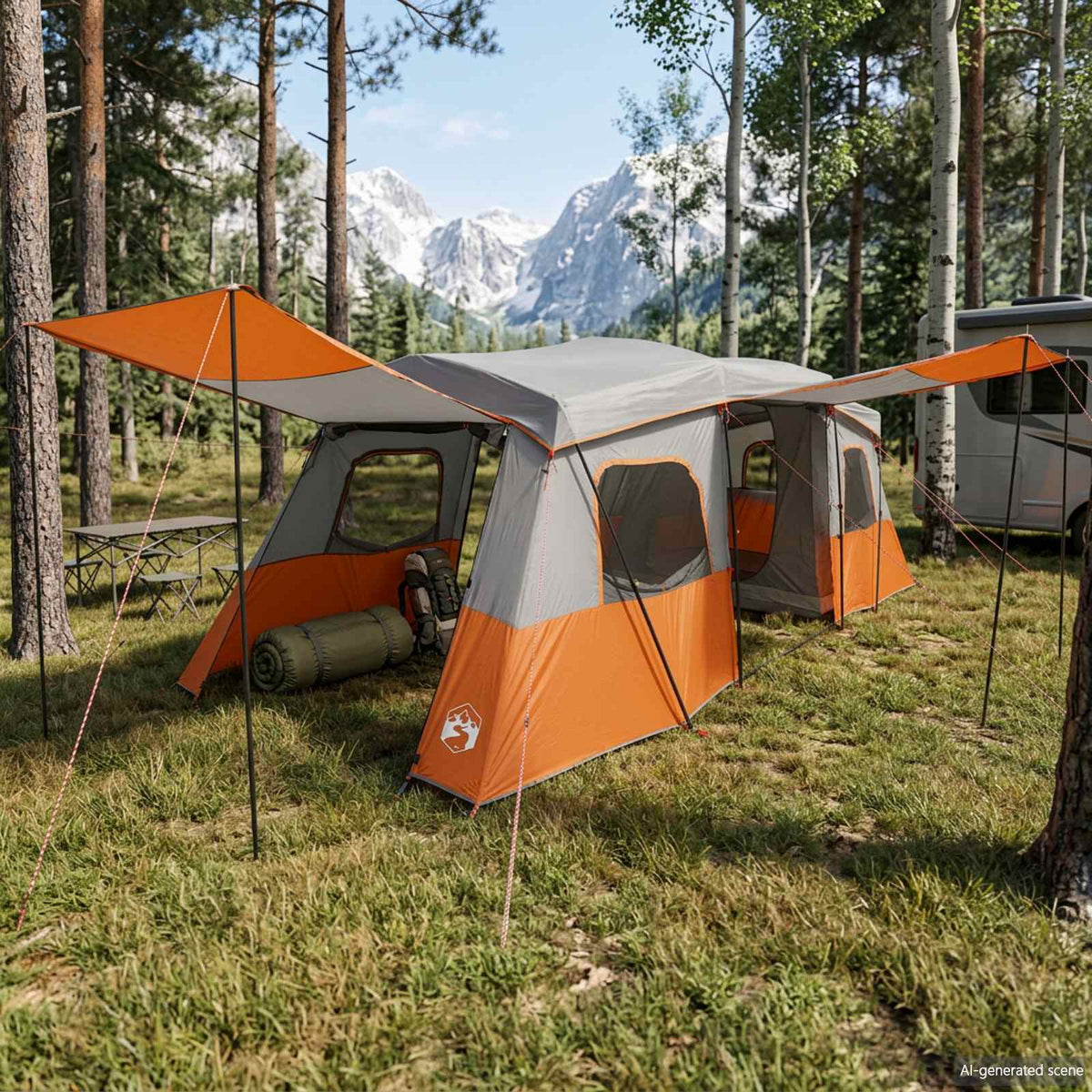 vidaXL Instant Tent with Rainfly Water-Resistant 3-Person 1