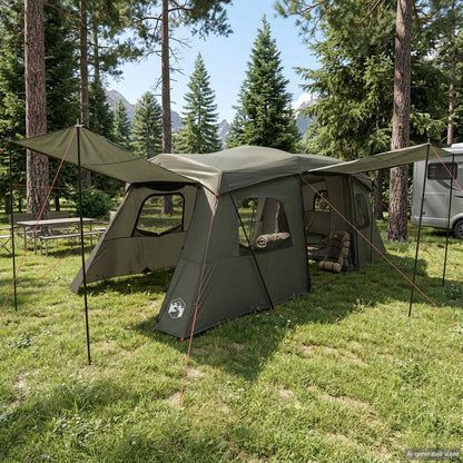 vidaXL Instant Tent with Rainfly Water-Resistant 3-Person Army Green 1