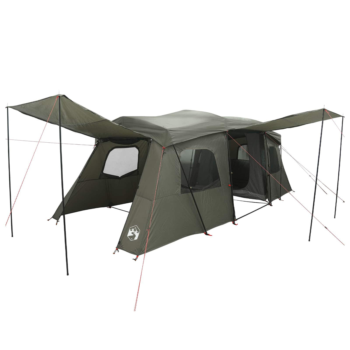 vidaXL Instant Tent with Rainfly Water-Resistant 3-Person Army Green 2