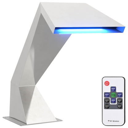 vidaXL Pool Waterfall with RGB LEDs Stainless Steel 63.5 x 29 x 51 cm 2