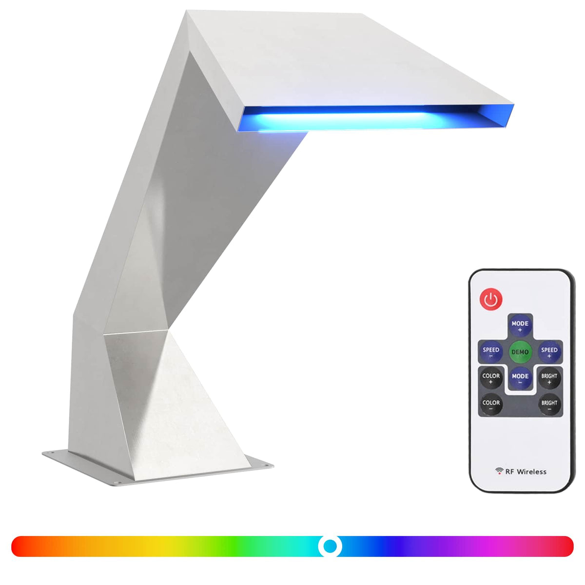 vidaXL Pool Waterfall with RGB LEDs Stainless Steel 63.5 x 29 x 51 cm 3