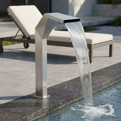 vidaXL Pool Waterfall Stainless Steel 50 x 30 x 90 cm Silver 1