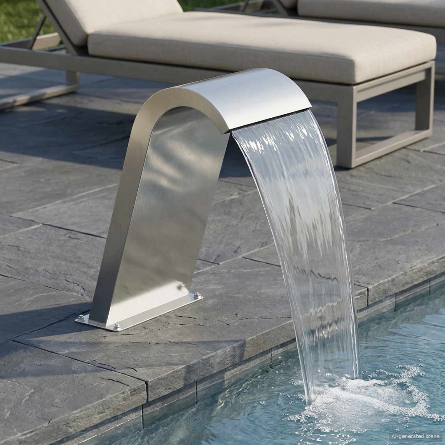 vidaXL Pool Fountain Silver 47 x 31 x 60 cm Stainless Steel 1