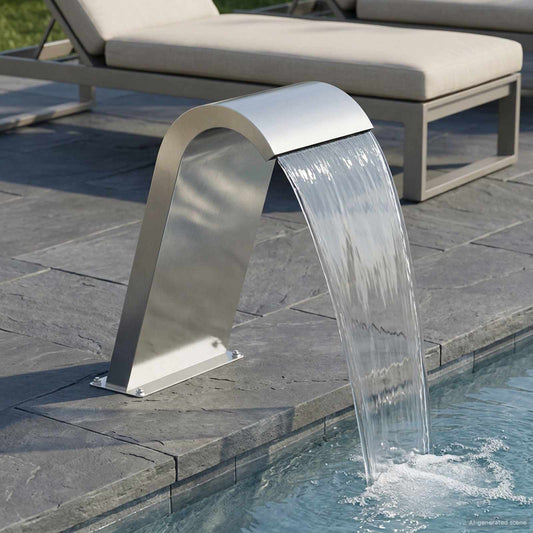 vidaXL Pool Fountain Silver 47 x 31 x 60 cm Stainless Steel 1