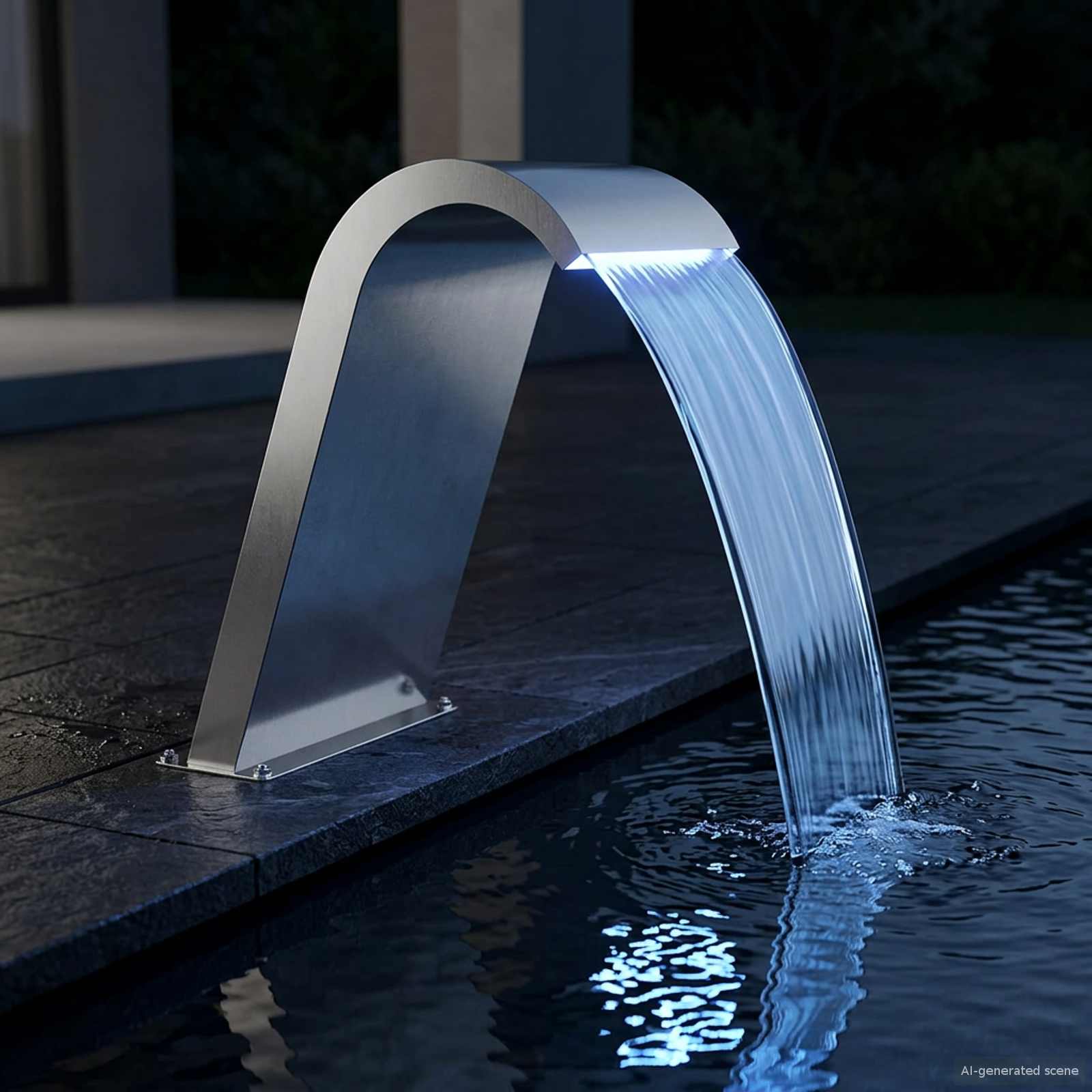vidaXL Pool Fountain Silver 47 x 31 x 60 cm Stainless Steel 3