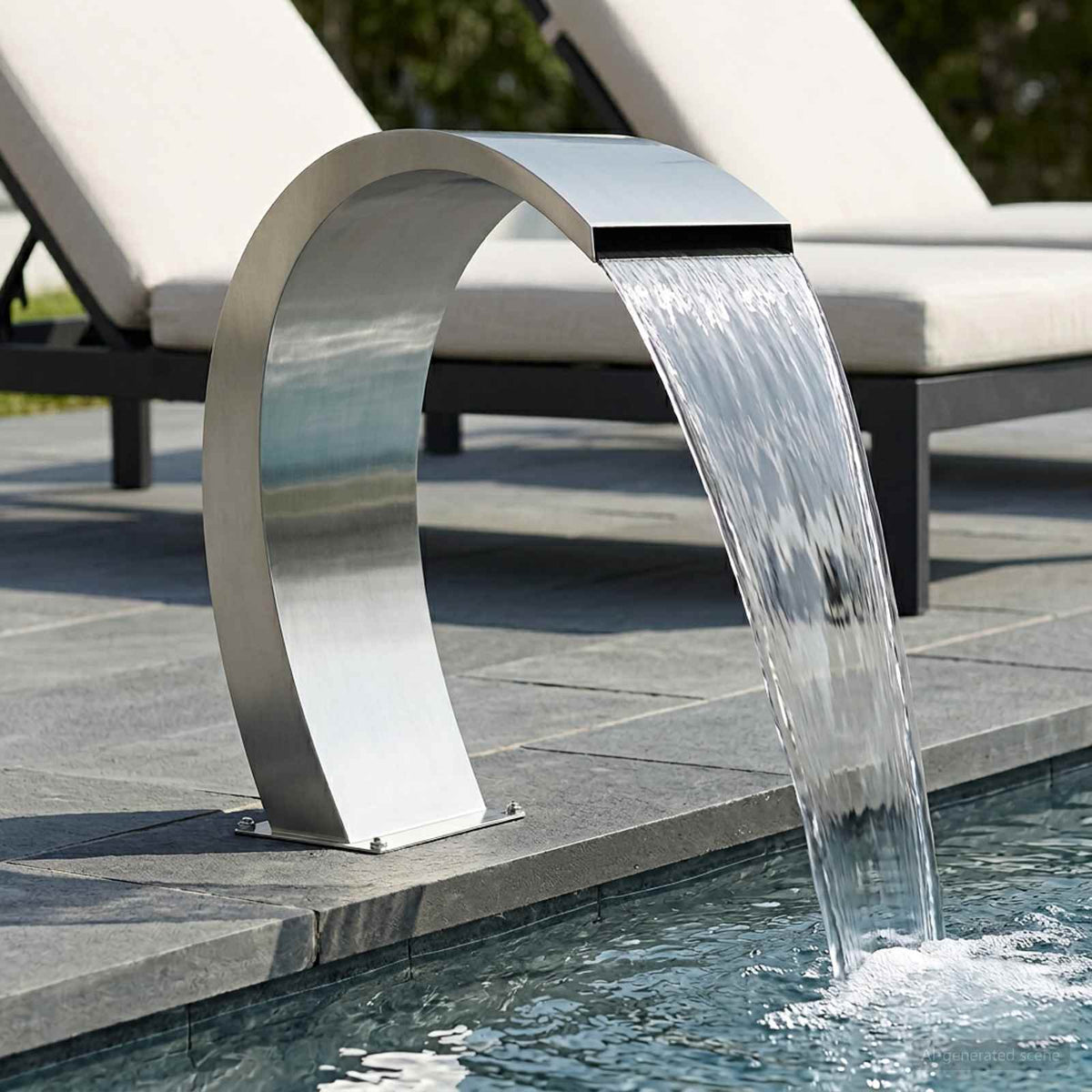 Pool Fountain 22x60x70 cm Stainless Steel 304 with LEDs & remote control