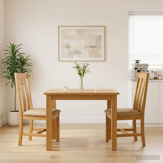 Dining Chair BERGEN 2 pcs Solid Oak Wood 45 x 54 x 100 cm Beige