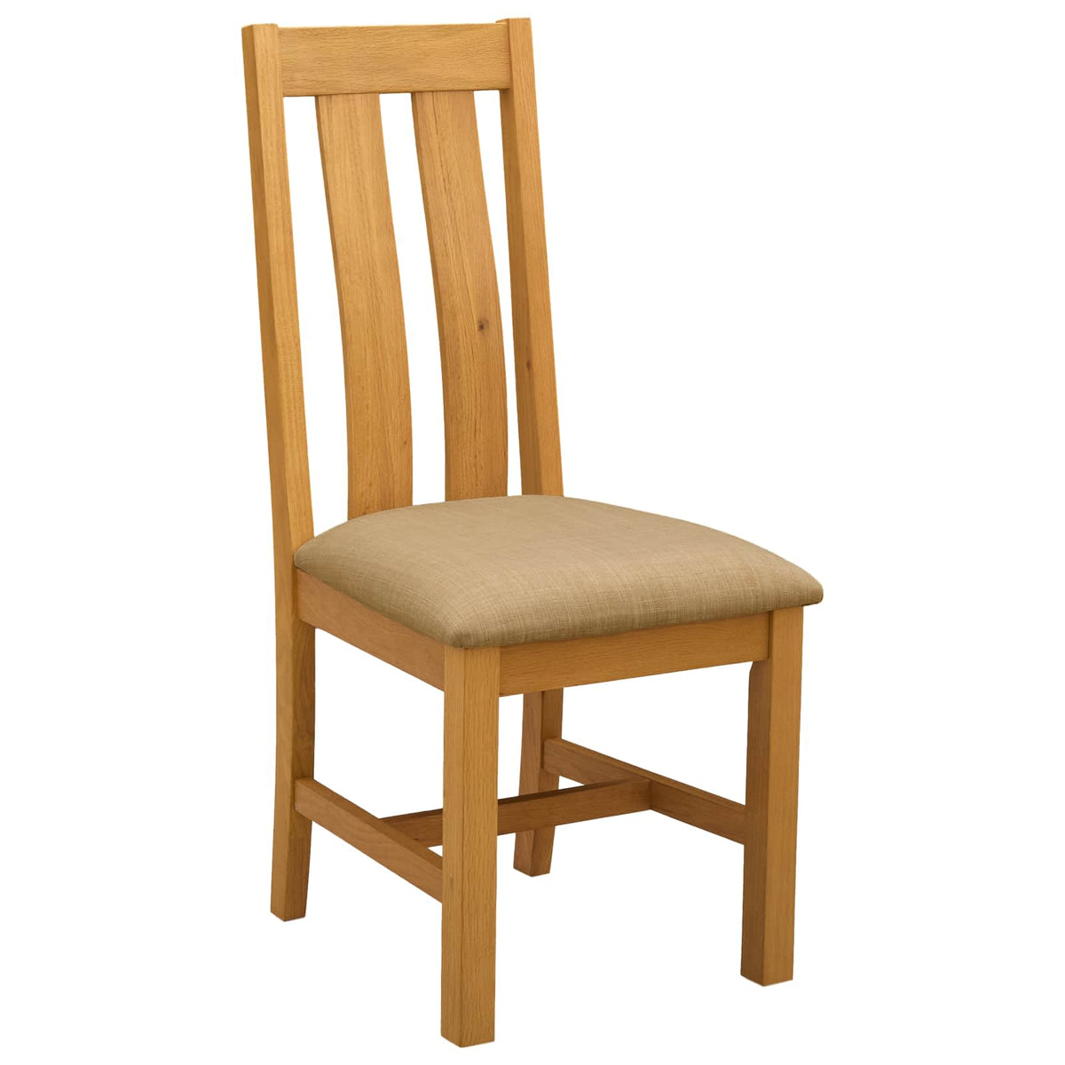 vidaXL Dining Chair 2 pcs Solid Oak Wood Beige 45 x 54 x 100 cm 2