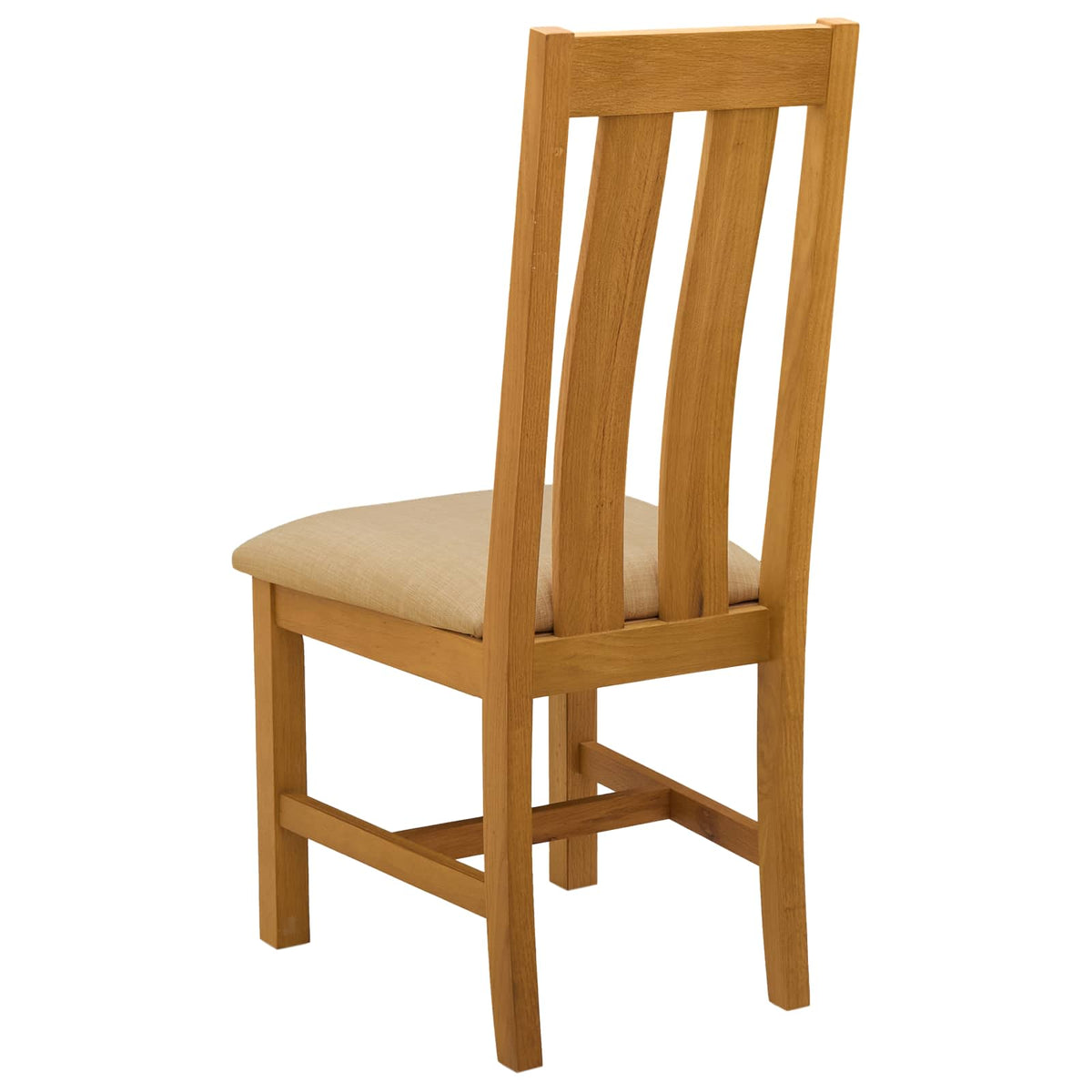 vidaXL Dining Chair 2 pcs Solid Oak Wood Beige 45 x 54 x 100 cm 5