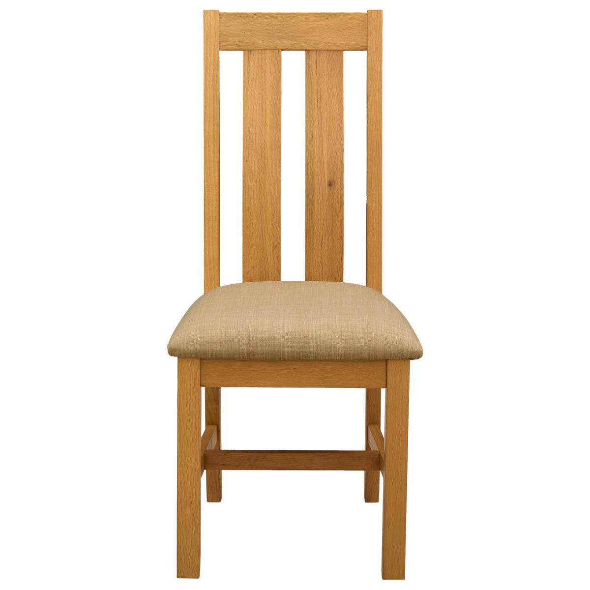 vidaXL Dining Chair 2 pcs Solid Oak Wood Beige 45 x 54 x 100 cm 3