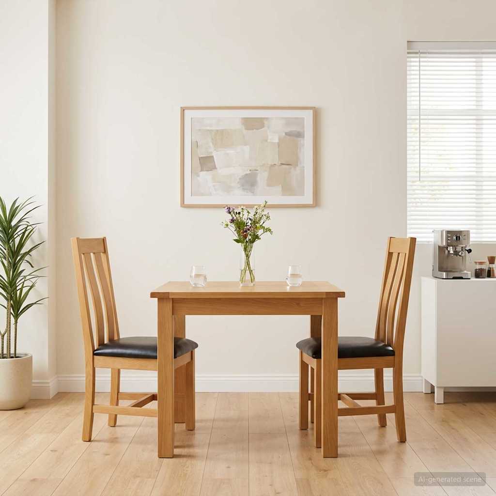 Dining Chair BERGEN 2 pcs Solid Oak Wood 45 x 54 x 100 cm Black