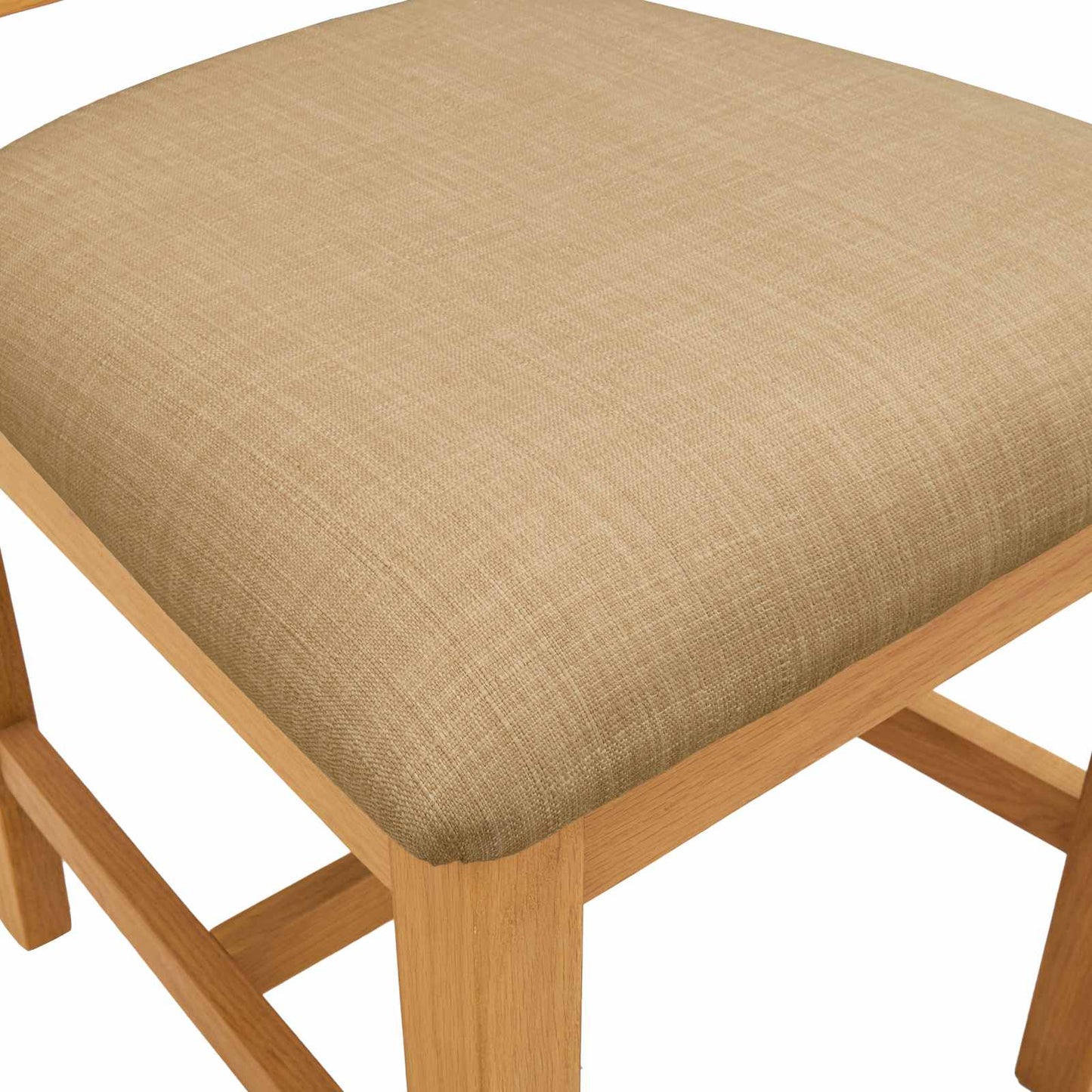 vidaXL Dining Chair 2 pcs Solid Oak Wood Beige 45 x 51 x 105 cm 6