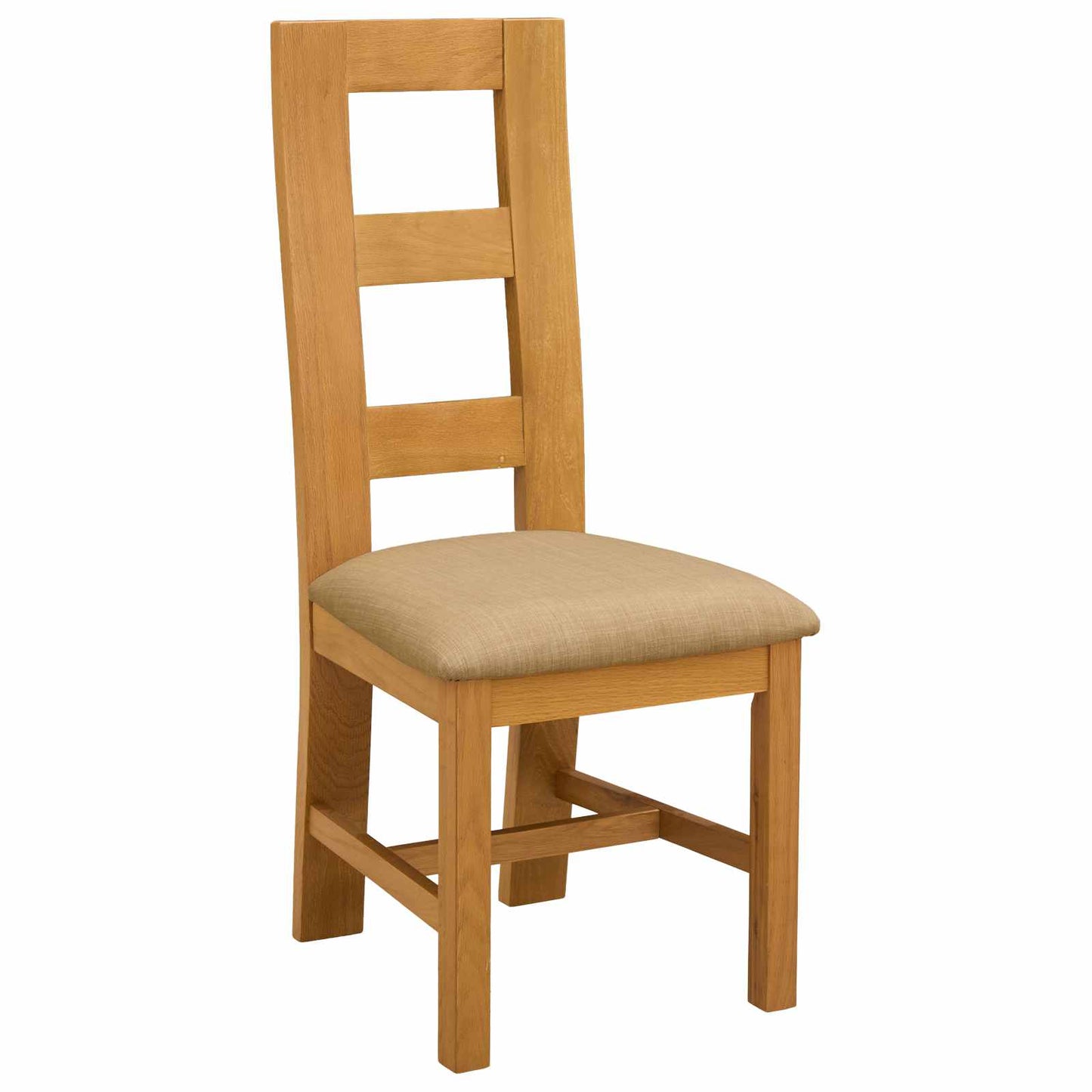 vidaXL Dining Chair 2 pcs Solid Oak Wood Beige 45 x 51 x 105 cm 2